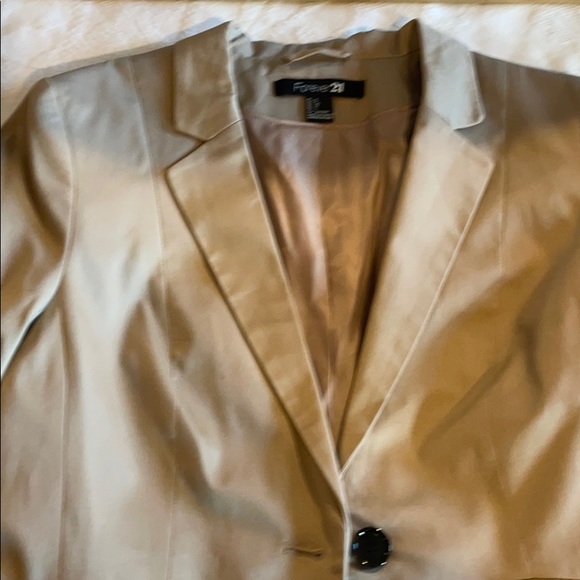 Forever 21 Blazer Jacket Suit Coat Tan 8 Business - Picture 13 of 13
